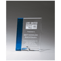 Clear Glass w/Sapphire Blue Highlight and Silver Easel Post