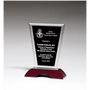 6" x 8" Black Clear Glass with High Gloss Rosewood Base