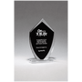 4.25" x 7.25" Shield Shaped Glass Award with Black Center