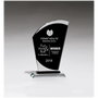 5.1" x 8" Sail Shaped Glass Award with Black Center
