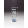 4" x 8.25" Sapphire Glass Award w/Blue and Clear Glass Base