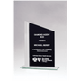 6.1" x 7.75" Black Glass with Brushed Aluminum Post