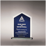 6.1" x 7.75" Glass with Blue Center and Silver Mirror Border