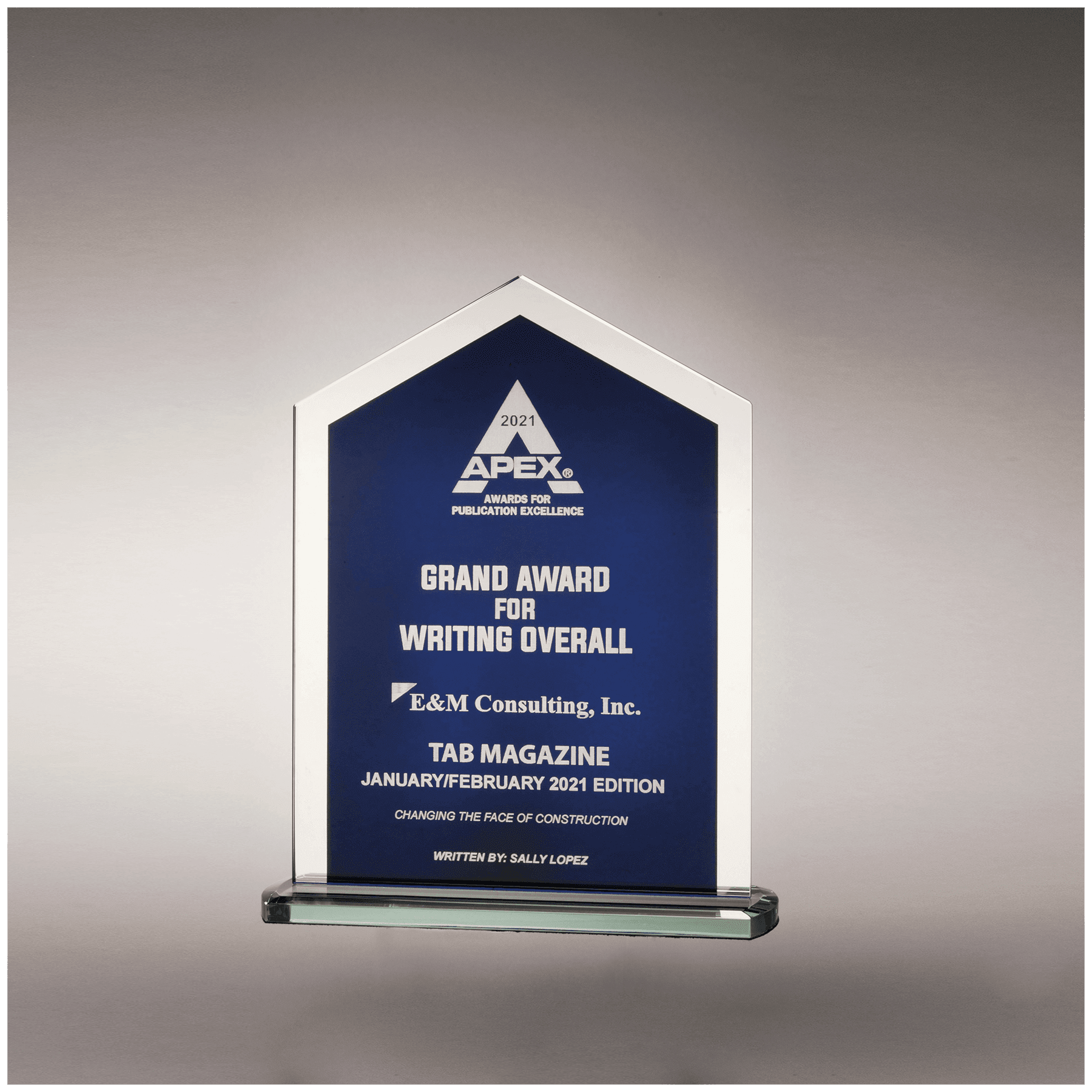 6.6" x 8.4" Glass with Blue Center and Silver Mirror Border