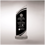 3.5" x 9.4" x.4" Thick Black Glass w/Frosted Accents