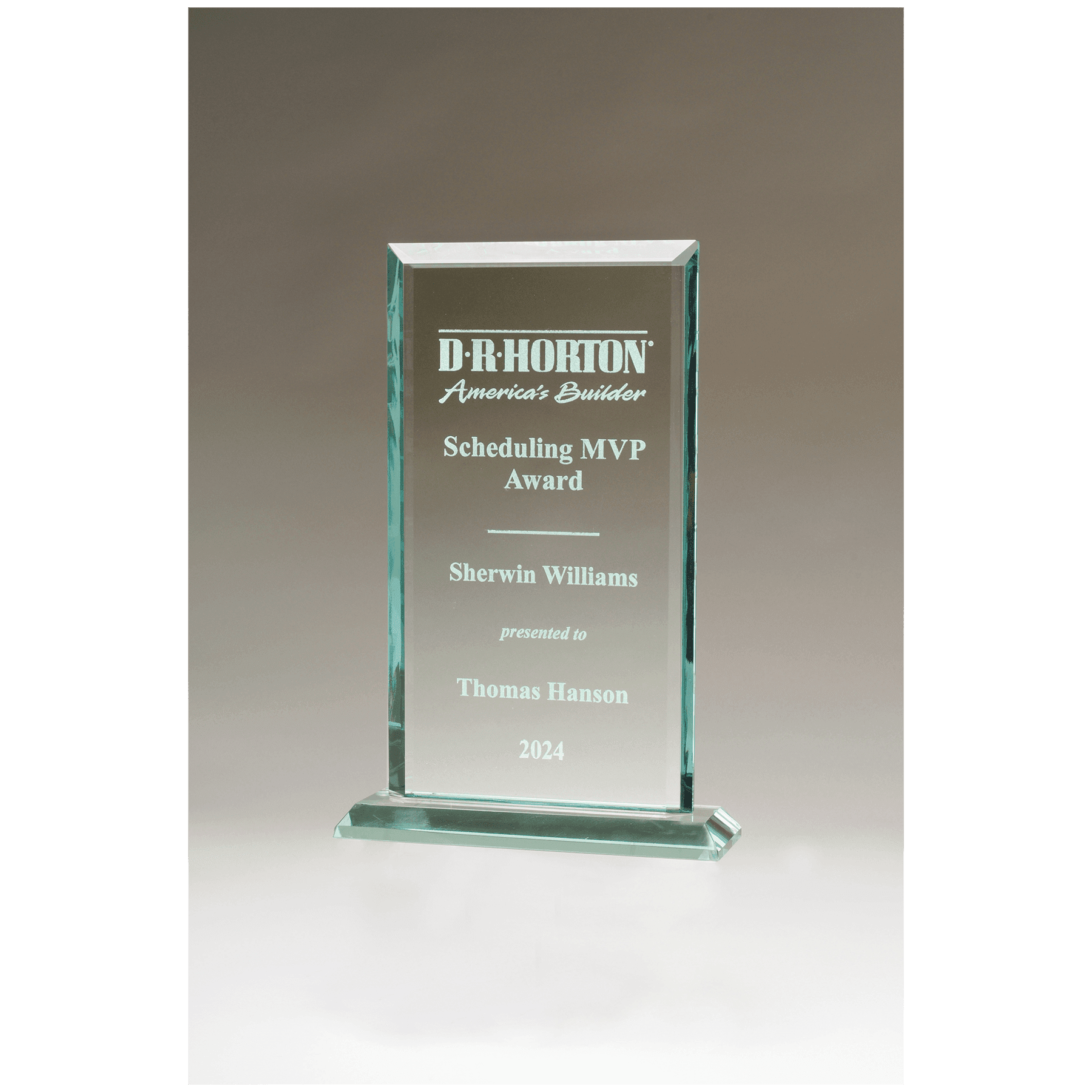 6.25" x 9.1" x.5" Thick Apex Series Jade Glass Award