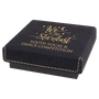 3.5" x 3.5" Black/Gold Medal Box with Leatherette Lid