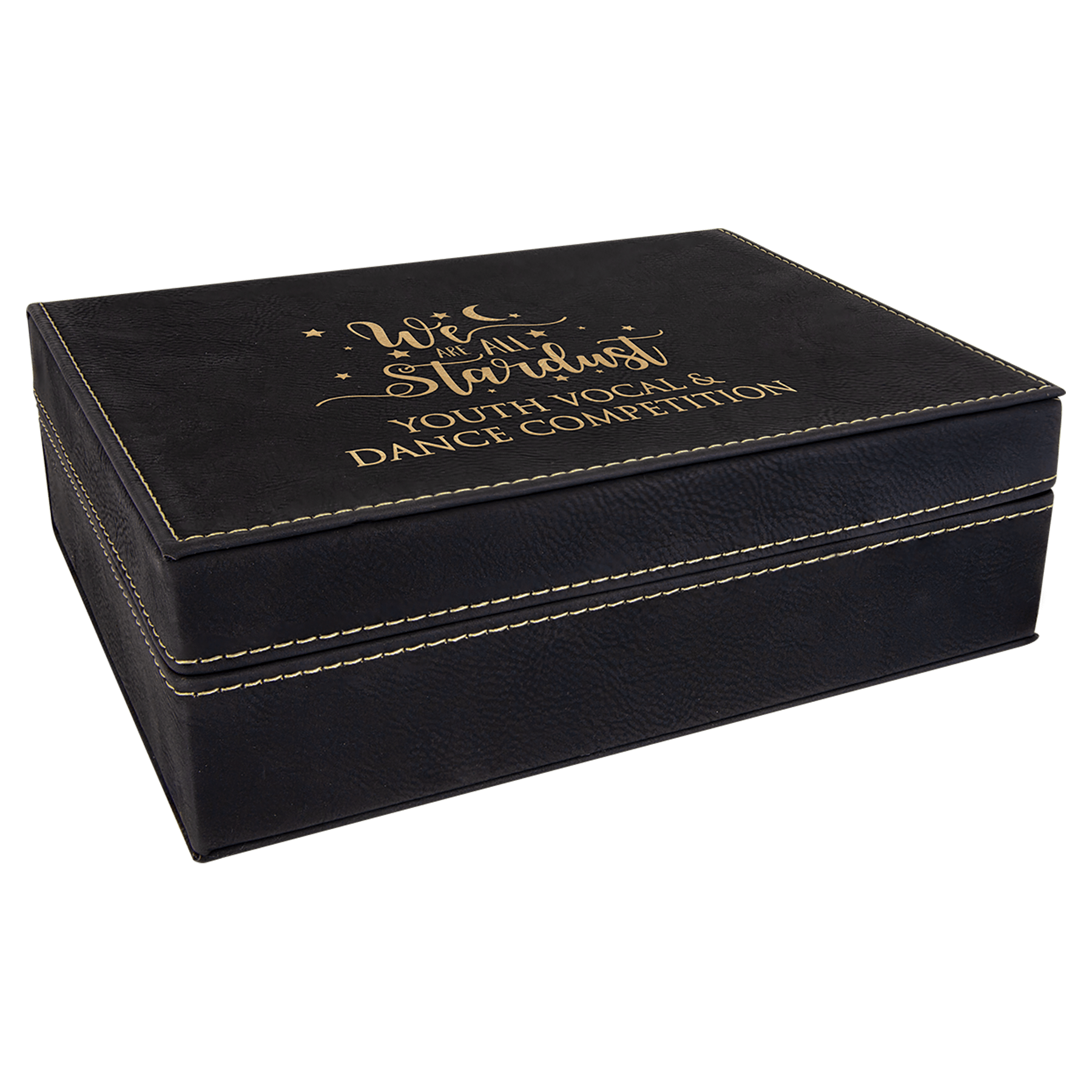 8" x 6.4" Black/Gold Leatherette Premium Gift Box