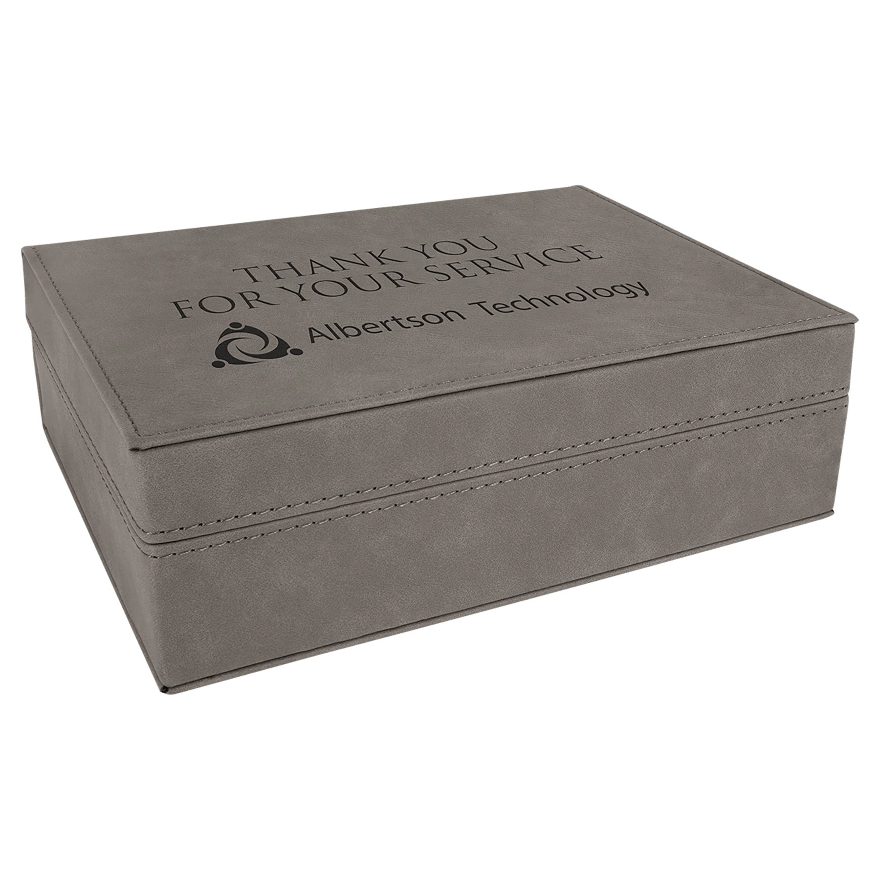 8" x 6.4" Gray Leatherette Premium Gift Box