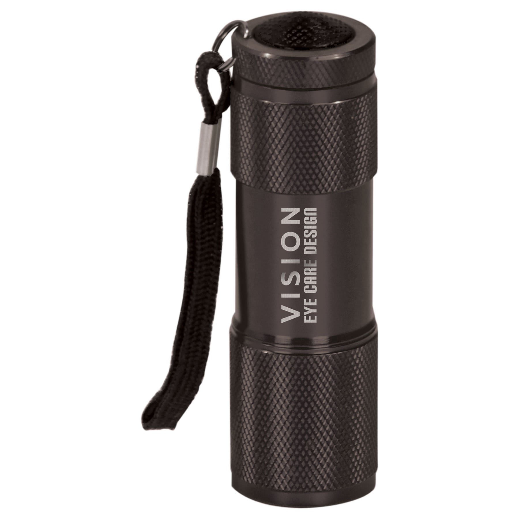 3.4" Black 9-LED Flashlight with Strap