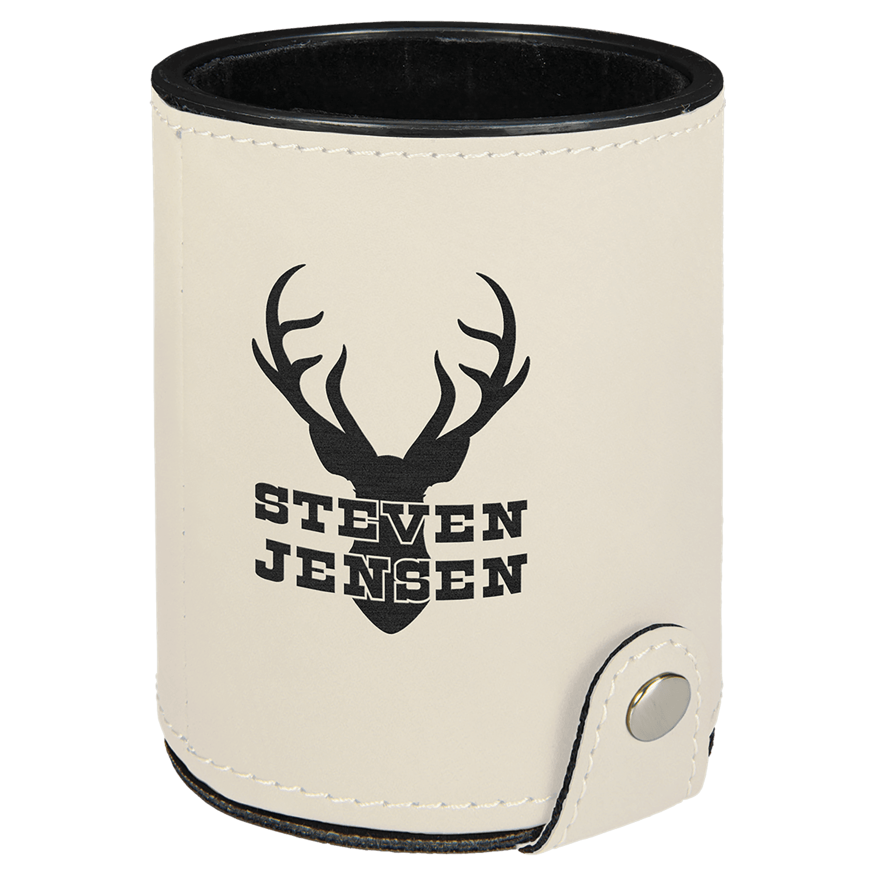 White Leatherette Dice Cup with 5 Dice