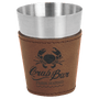 2 oz. Dark Brown Leatherette & Stainless Steel Shot Glass