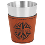 2 oz. Rawhide Leatherette & Stainless Steel Shot Glass