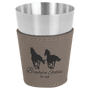 2 oz. Gray Leatherette & Stainless Steel Shot Glass