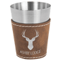 2 oz. Rustic/Silver Leatherette & Stainless Steel Shot Glass