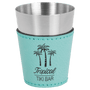 2 oz. Teal Leatherette & Stainless Steel Shot Glass