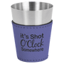 2 oz. Purple Leatherette & Stainless Steel Shot Glass
