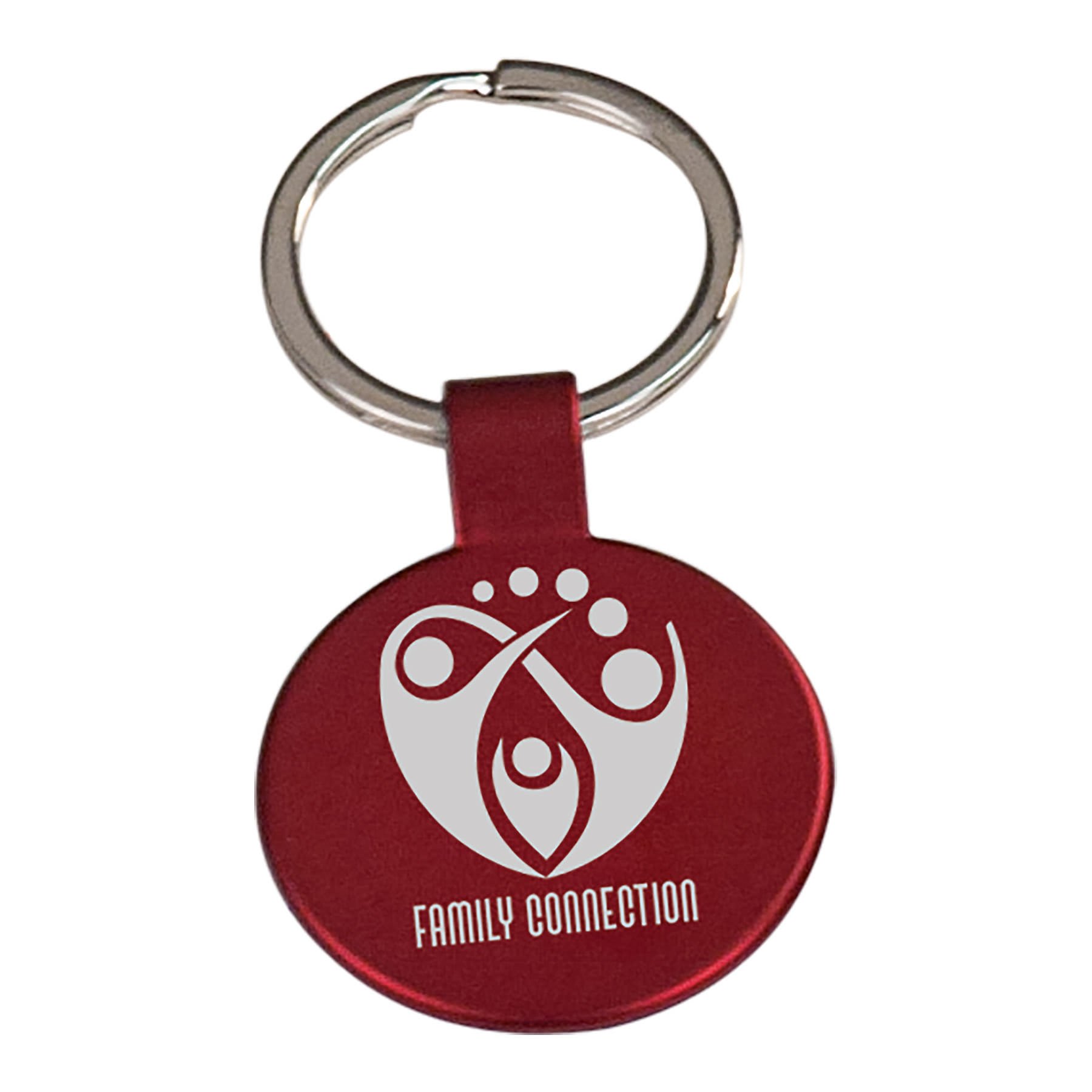 1.5" Red Round Keychain