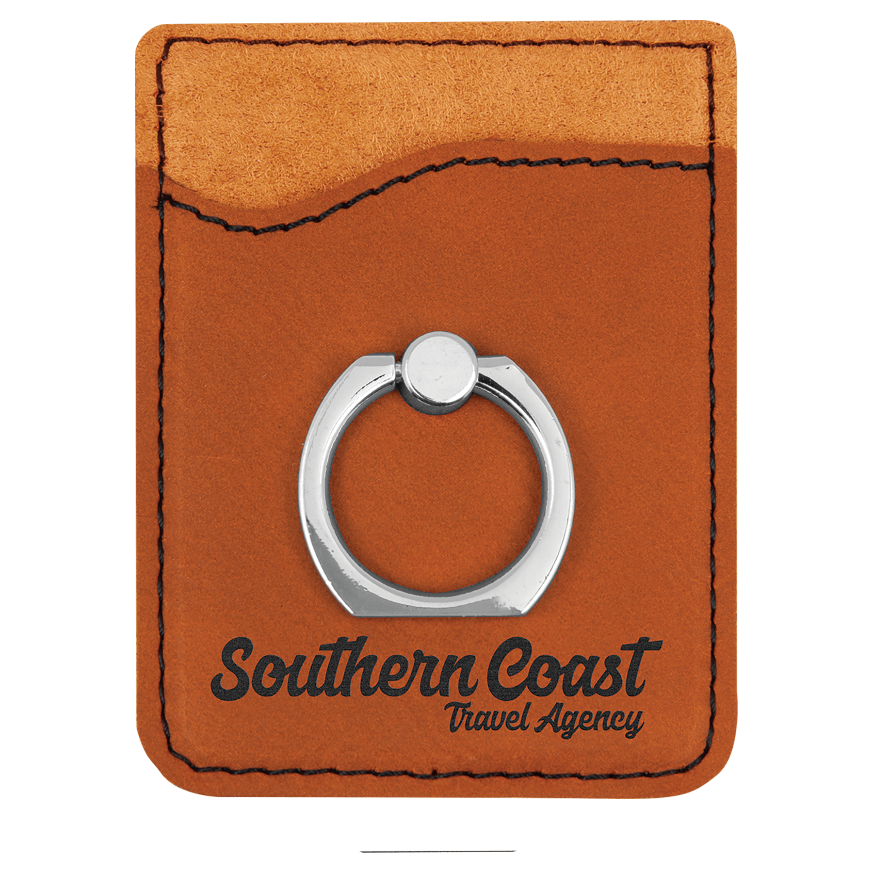 Rawhide Leatherette Phone Wallet with Silver Ring