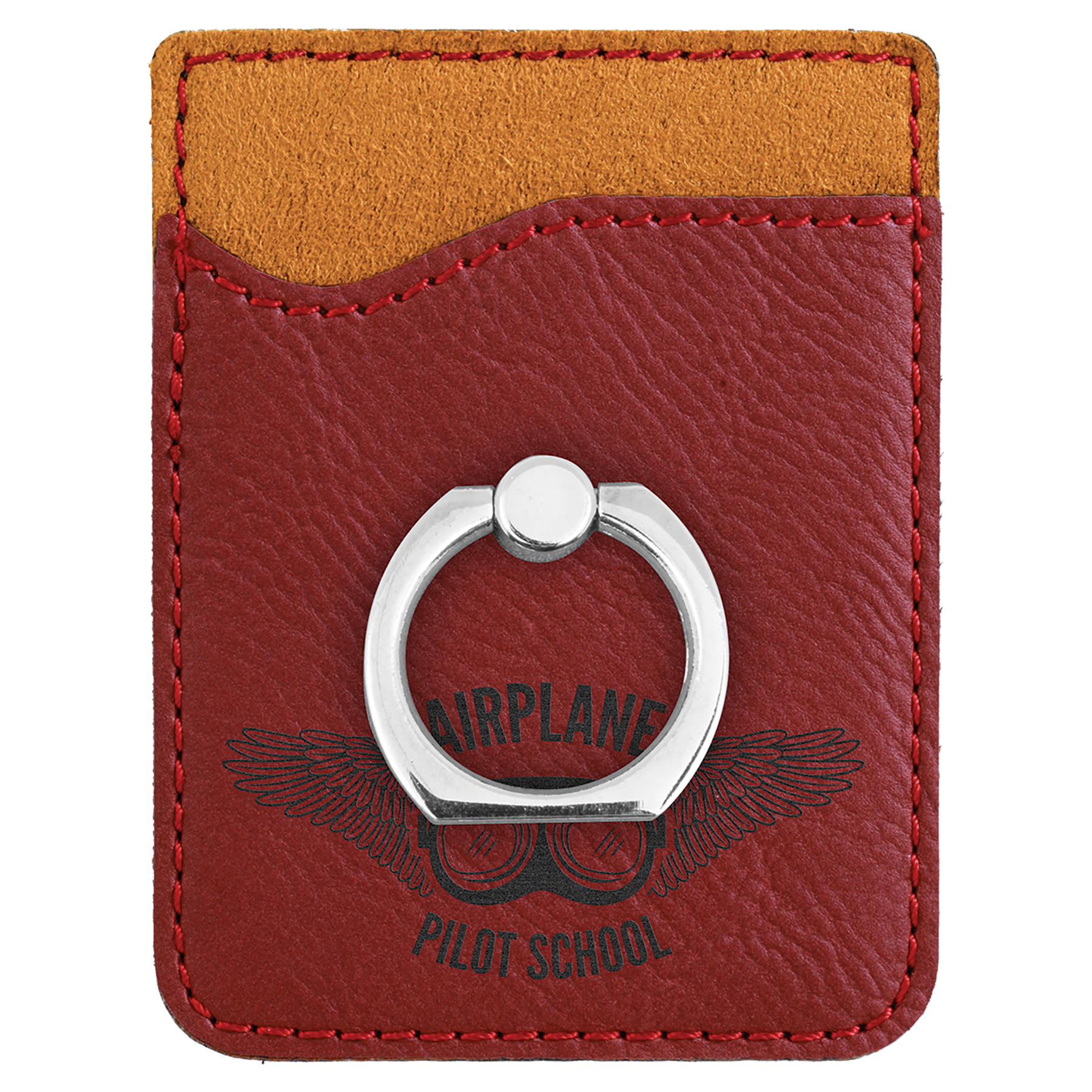 Rose Leatherette Phone Wallet with Silver Ring