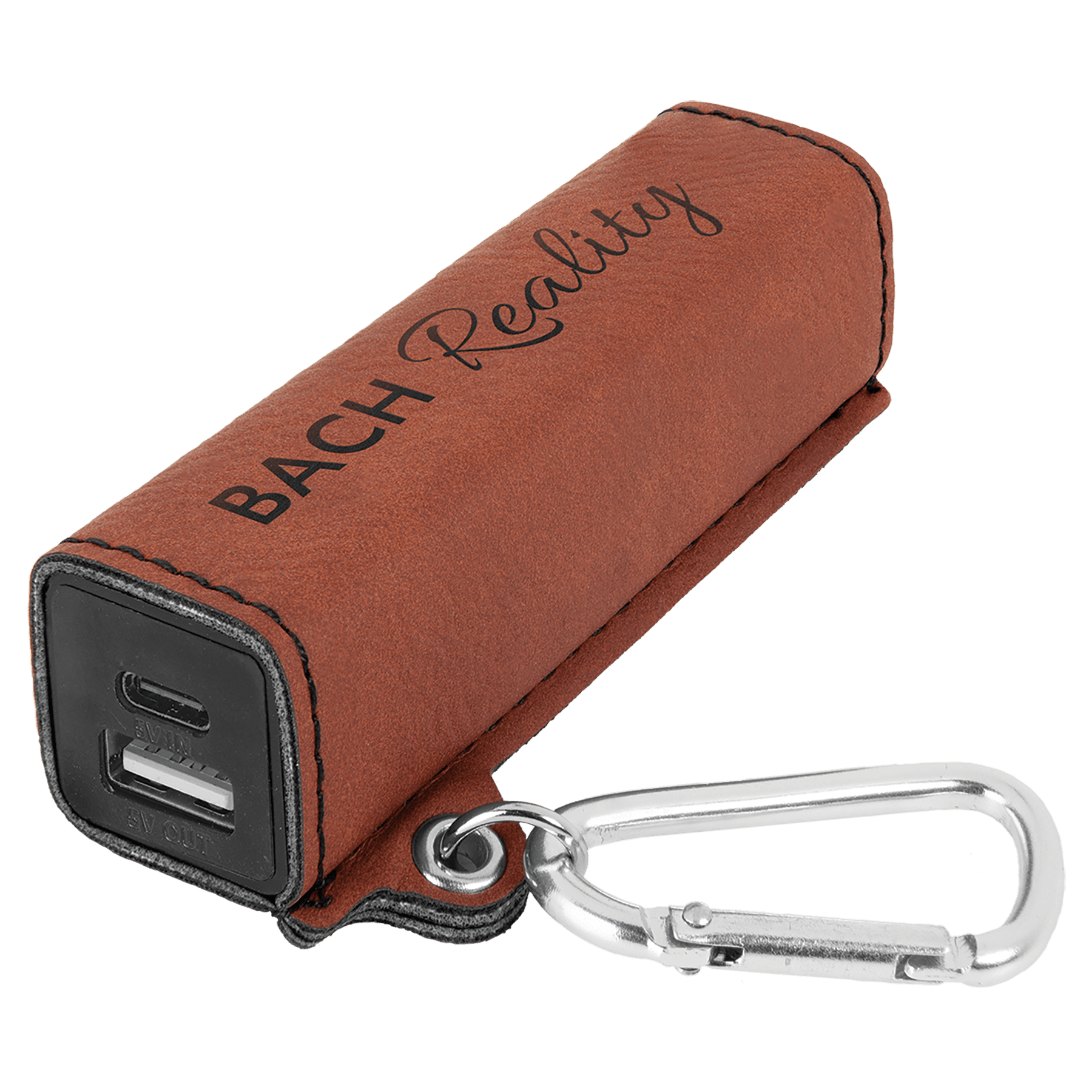Rawhide Leatherette 2200 mAh Power Bank with USB-C Cord