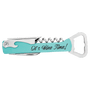 Teal Leatherette Wine Bottle Opener