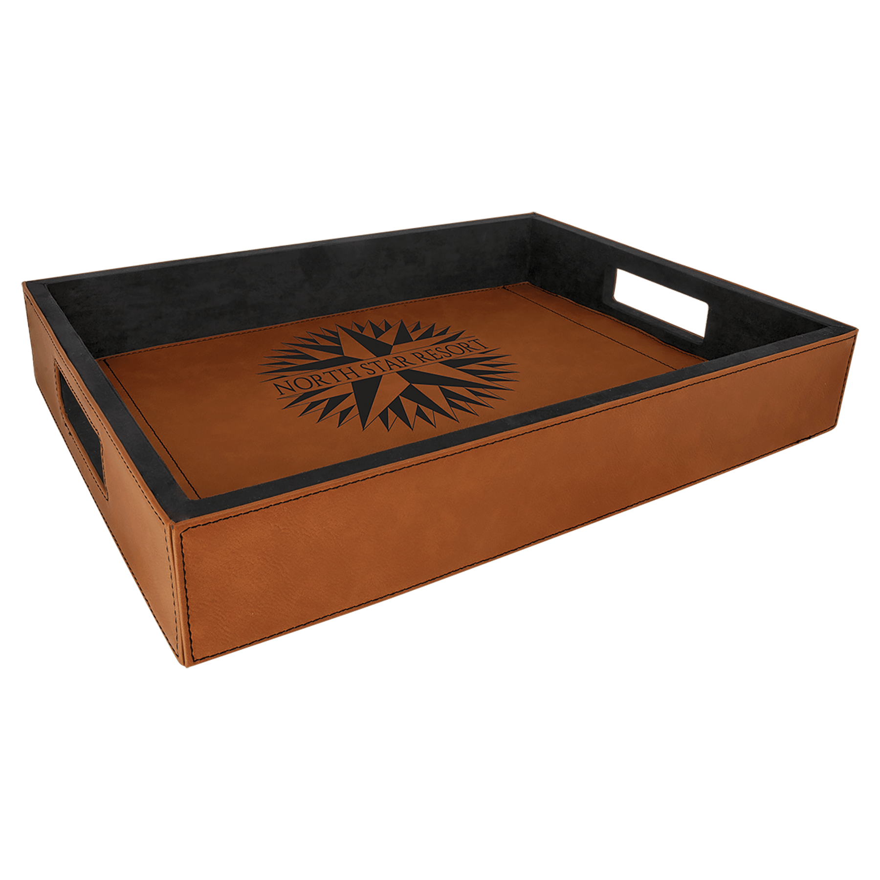 16" x 12" Rawhide Leatherette Serving Tray