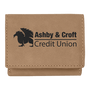 3" x 4" Light Brown Leatherette Trifold Wallet