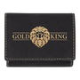 3" x 4" Black/Gold Leatherette Trifold Wallet