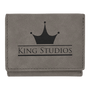 3" x 4" Gray Leatherette Trifold Wallet