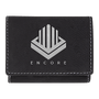 3" x 4" Black/Silver Leatherette Trifold Wallet