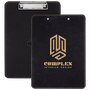 9" x 12.5" Black/Gold Leatherette Clipboard