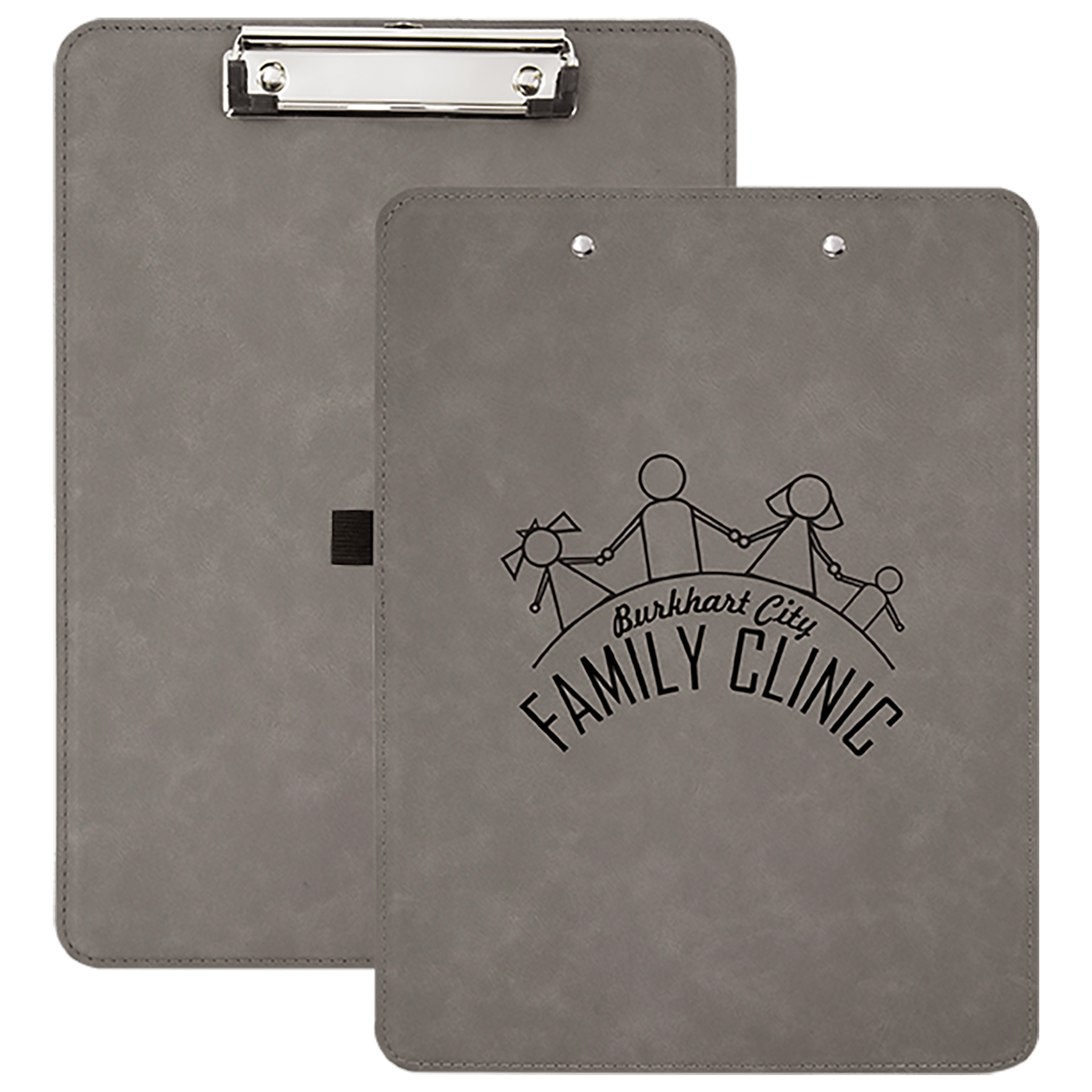 9" x 12.5" Gray Leatherette Clipboard