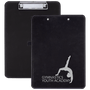 9" x 12.5" Black/Silver Leatherette Clipboard