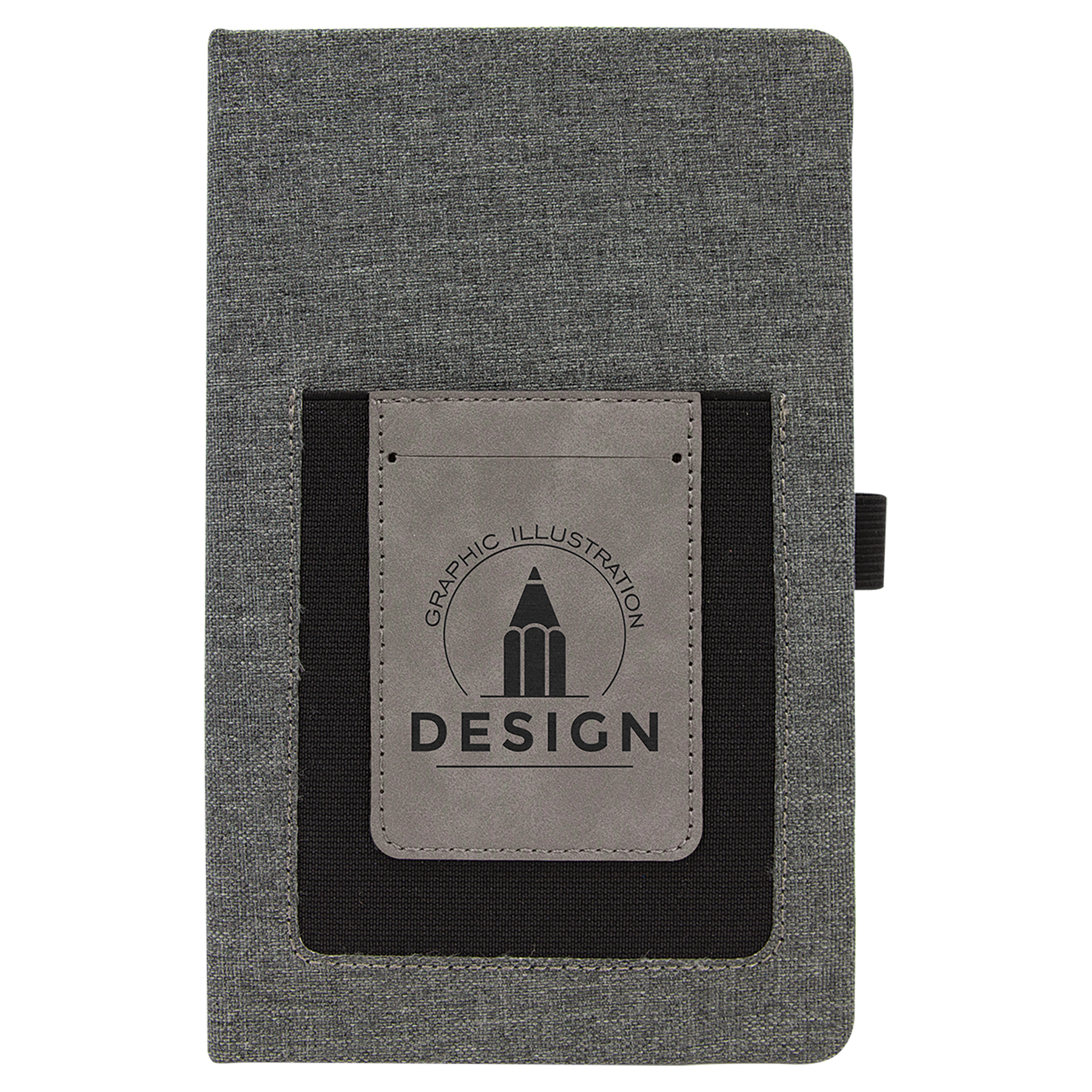 Gray w/Gray Leatherette Journal with Cell/Card Slot