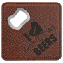 4" x 4" Square Football Leatherette Bottle Opener Coaster