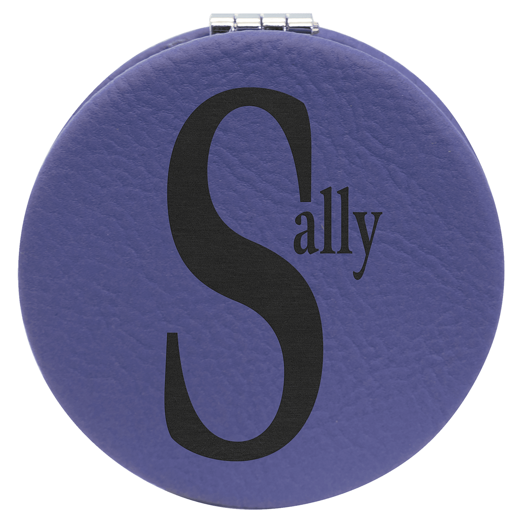 2.5" Purple Leatherette Compact Mirror