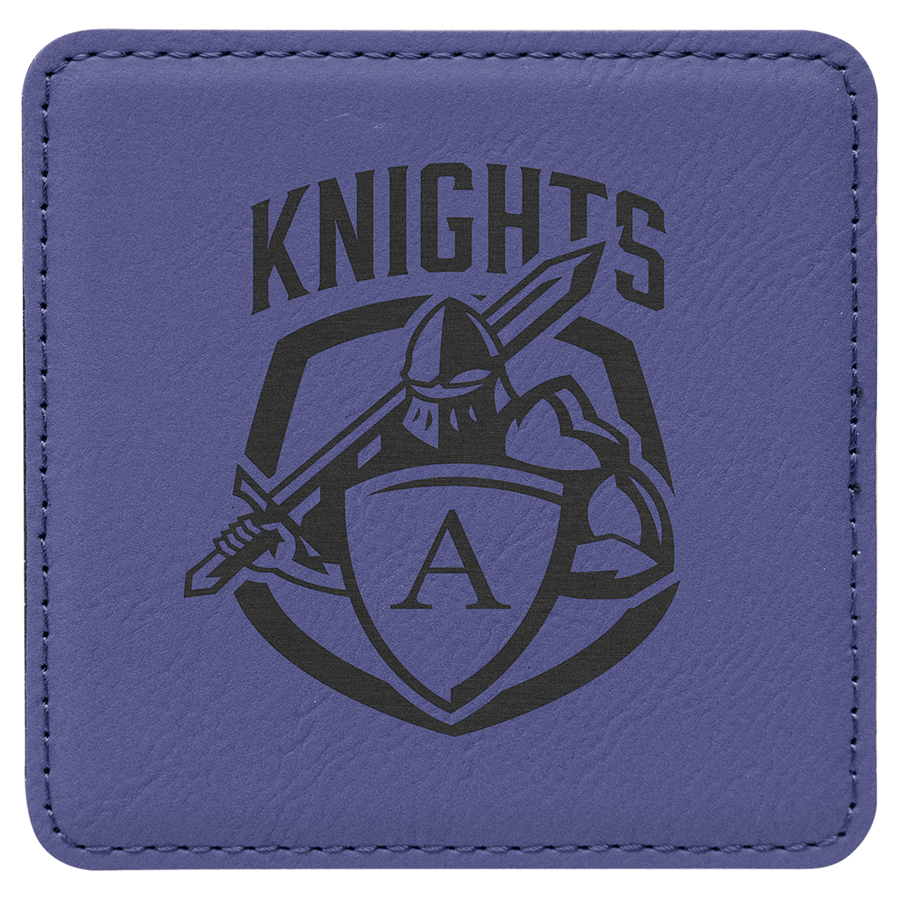 4" x 4" Square Purple Leatherette Coaster