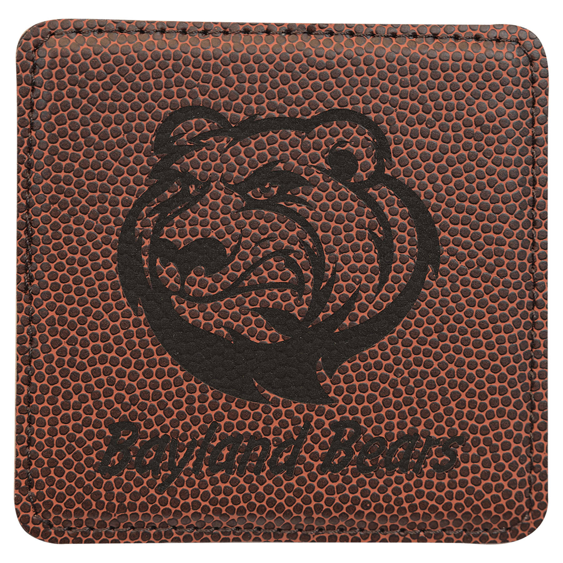 4" x 4" Square Football Leatherette Coaster