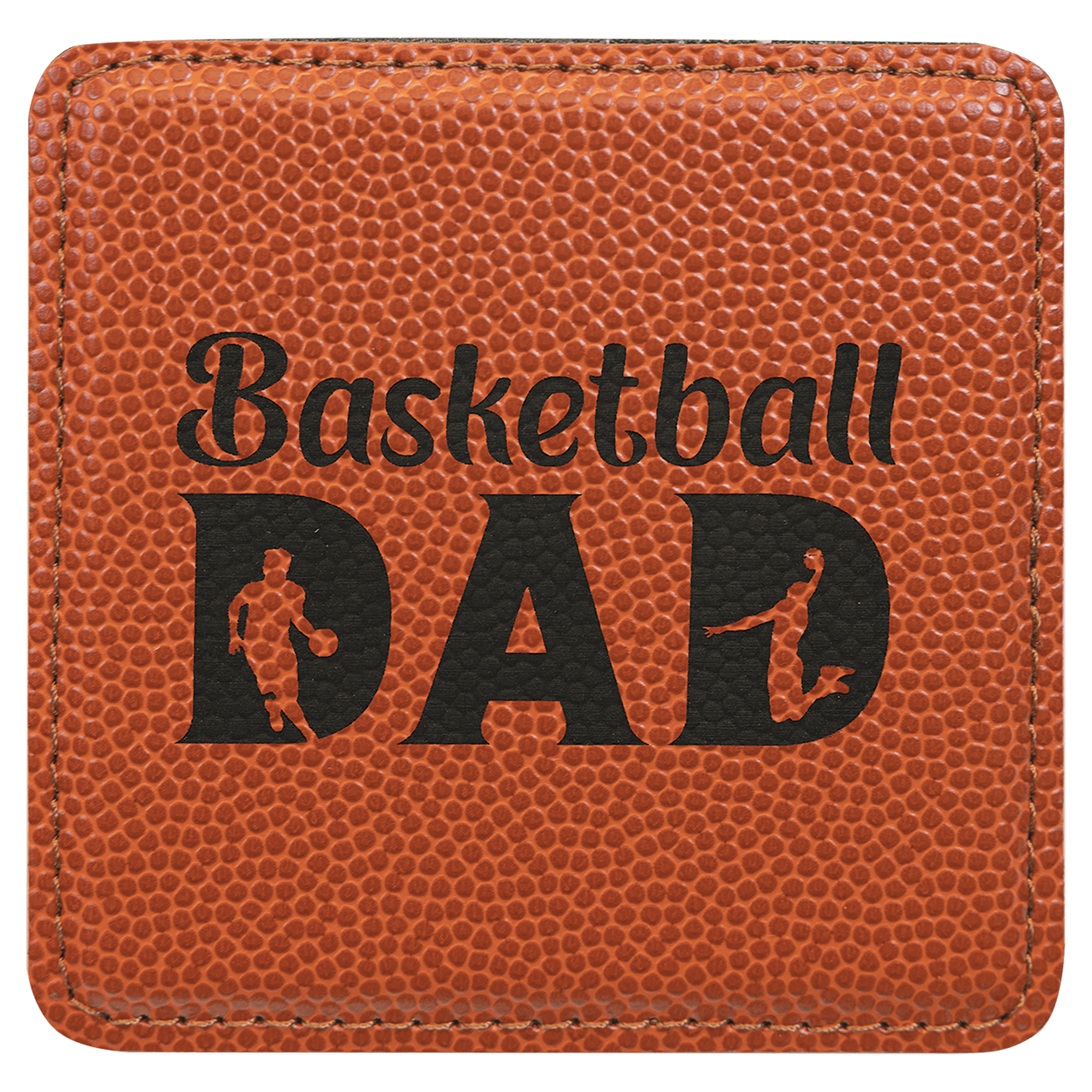 4" x 4" Square Basketball Leatherette Coaster