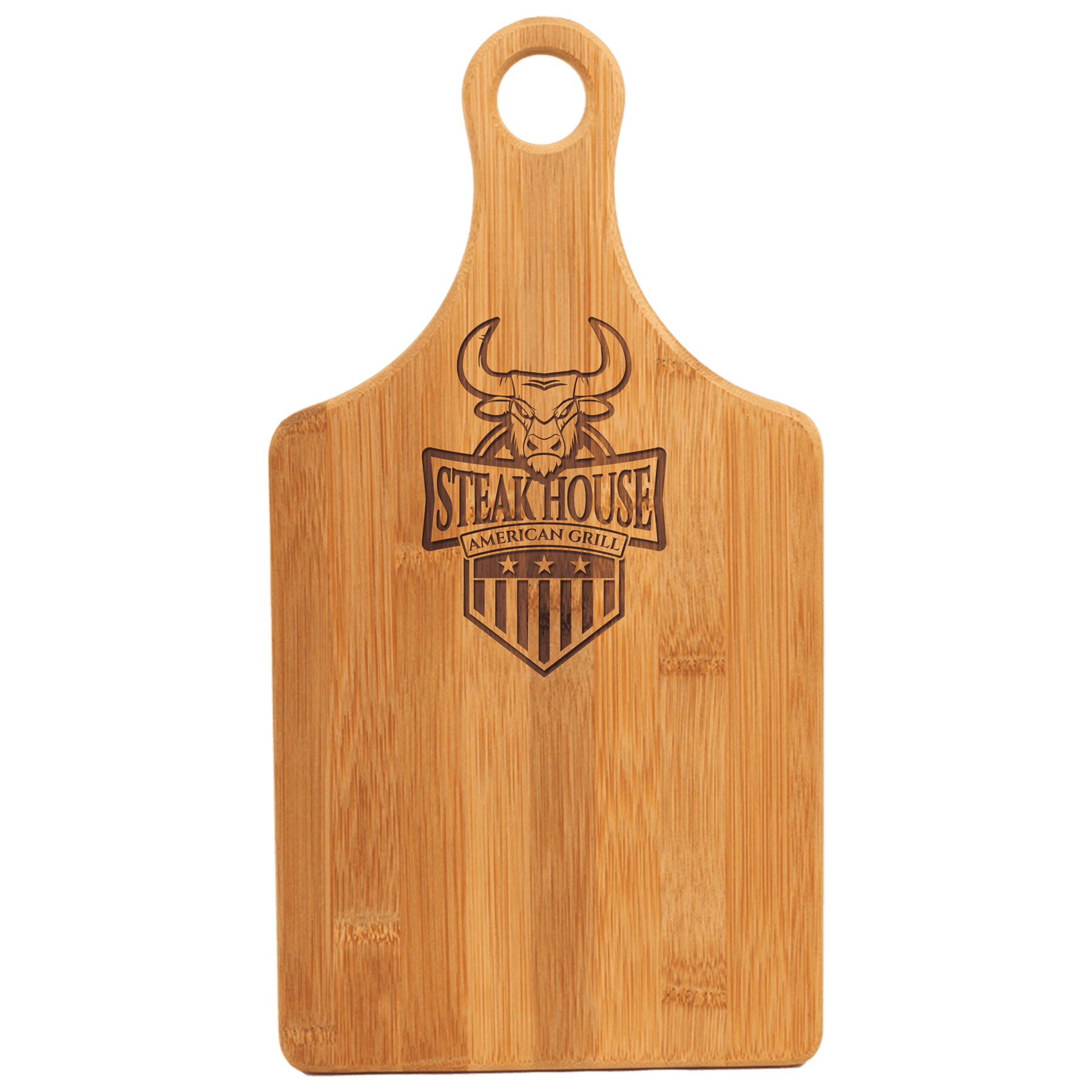 13.5" x 7" Bamboo Paddle Shape Cutting Board