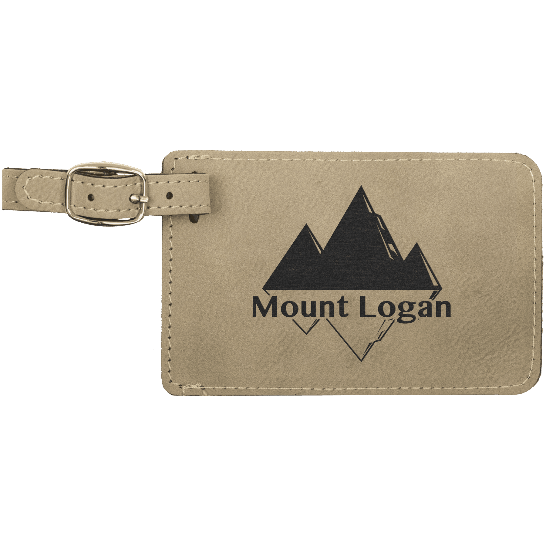 4.25" x 2.75" Light Brown Leatherette Luggage Tag