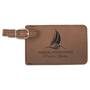 4.25" x 2.75" Dark Brown Leatherette Luggage Tag