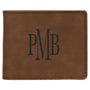4.5" x 3.5" Dark Brown Leatherette Bifold Wallet