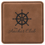 4" x 4" Square Dark Brown Leatherette Coaster