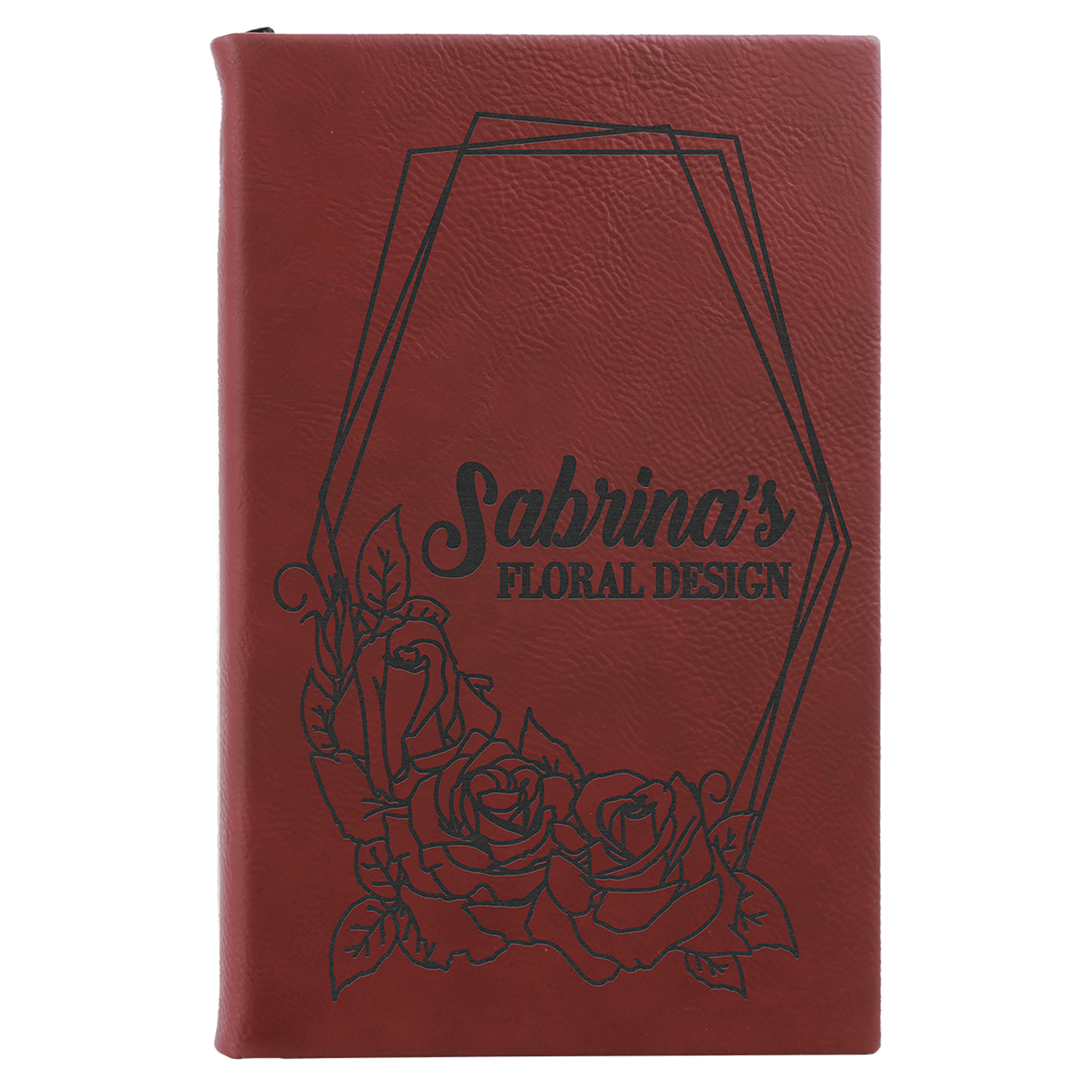 5.25" x 8.25" Rose Leatherette Sketch Book w/Unlined Notepad