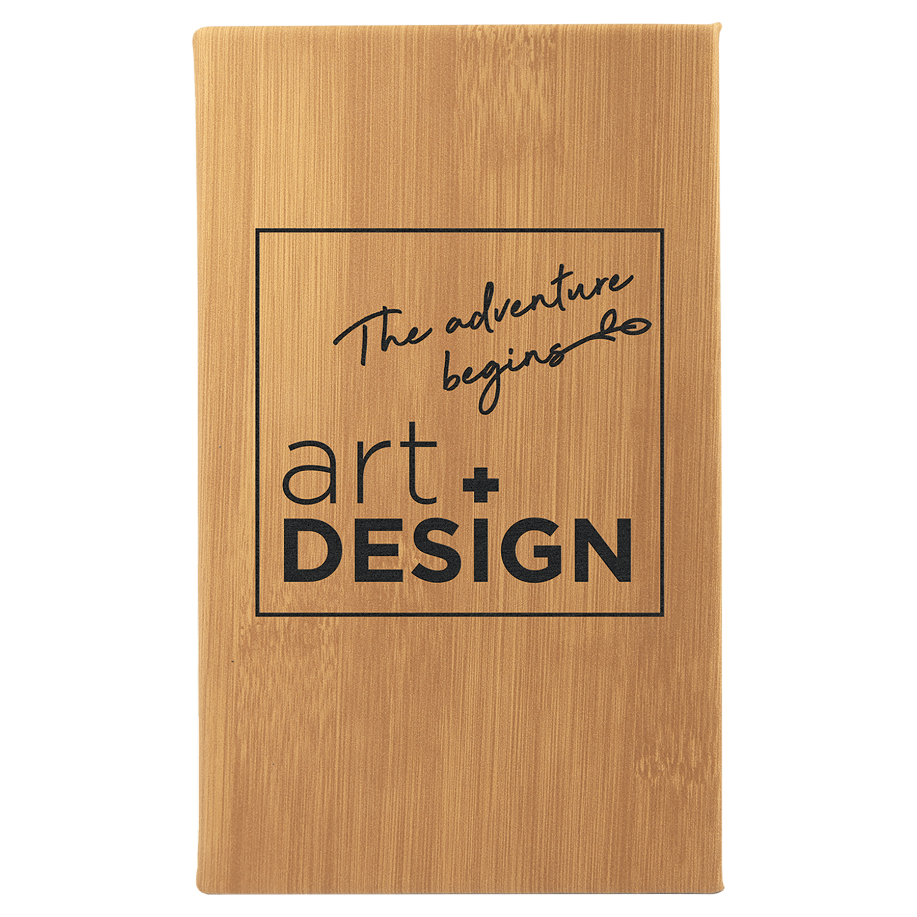 Bamboo Leatherette Sketch Book with Unlined Notepad