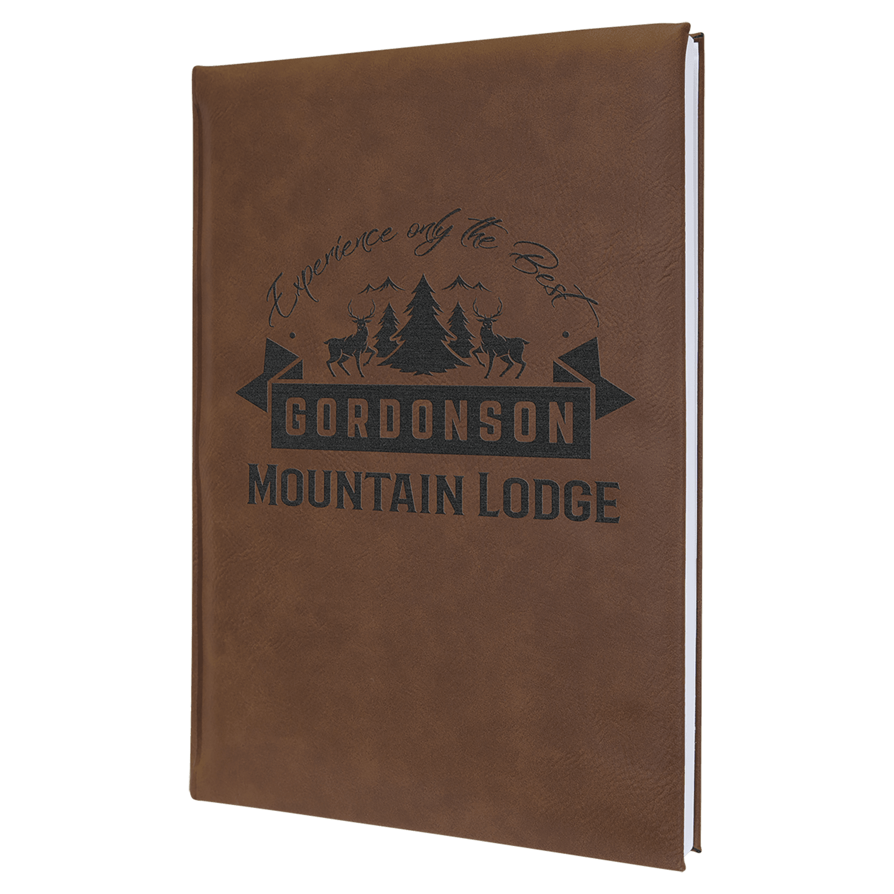 7" x 9.75" Dark Brown Leatherette Journal with Lined Notepad