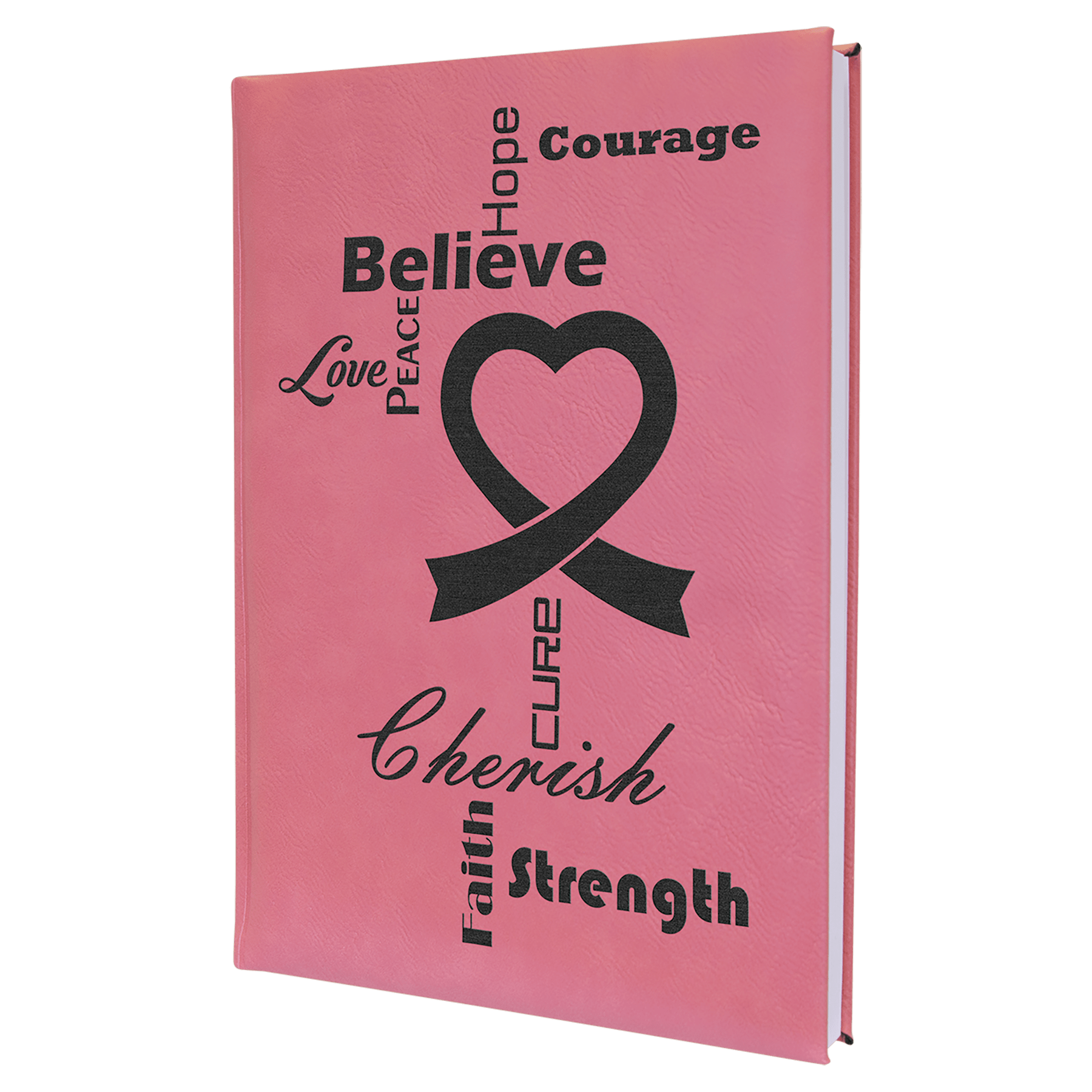 7" x 9.75" Pink Leatherette Journal with Lined Notepad