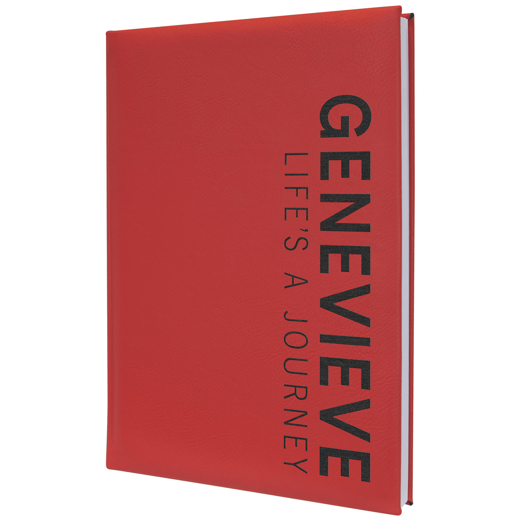 7" x 9.75" Red Leatherette Journal with Lined Notepad